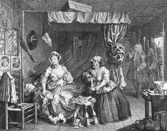 A Harlot's Progress, plate 3 of 6 painting - William Hogarth A Harlot's Progress, plate 3 of 6 art painting